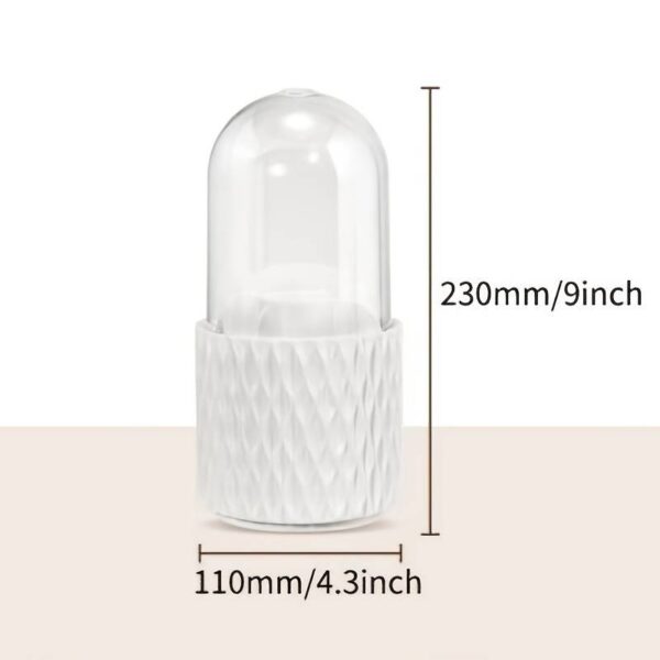 Porta Pennelli Trucco rotante 360° Con Coperchio - Bianco - immagine 3