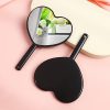 SPECCHIO MINI DA TRUCCO - a Forma di Cuore - con Manico (Nero)