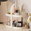 Scaffale a Due Vassoi Per Profumi e Cosmetici - Bianco